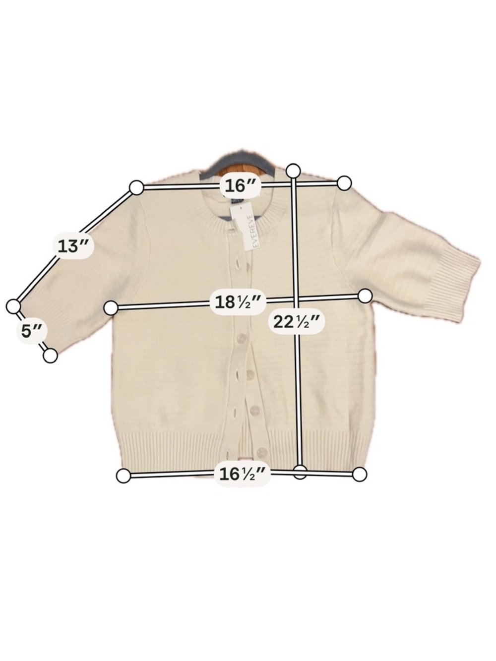 Sanctuary Cream Knit Short Sleeve Cardigan NWT Size Large Quiet Luxury - Picture 2 of 8